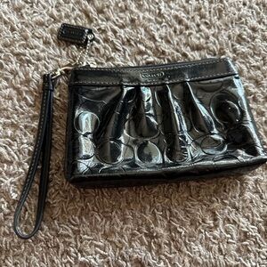 Coach Glossy Black Wristlet